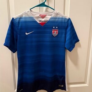 Nike White and Blue Dri-FIT Jersey
